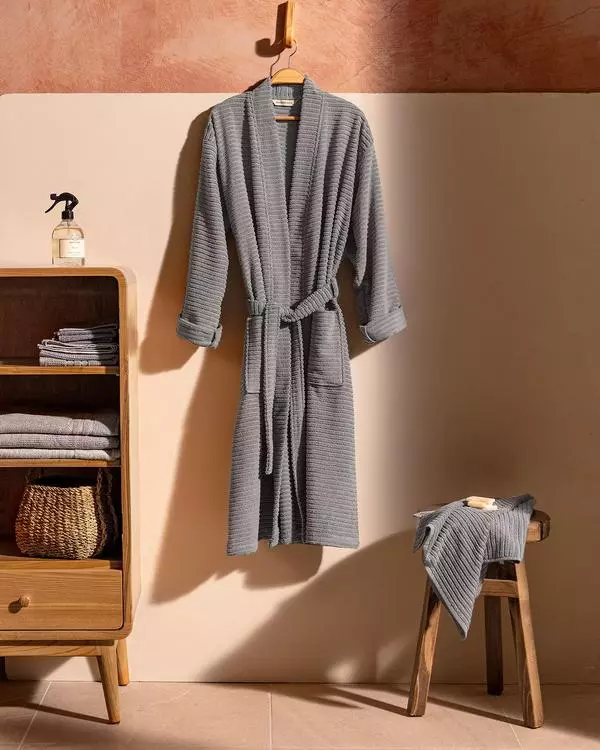 Carla Kimono Collar Unisex Bathrobe Set