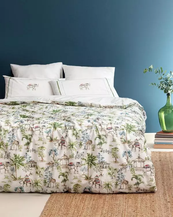 Iva King Size Fitted  Duvet Cover Set - Ranforce Patterned