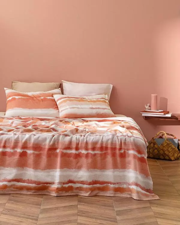 Leda Patterned Single Size Coverlet Set