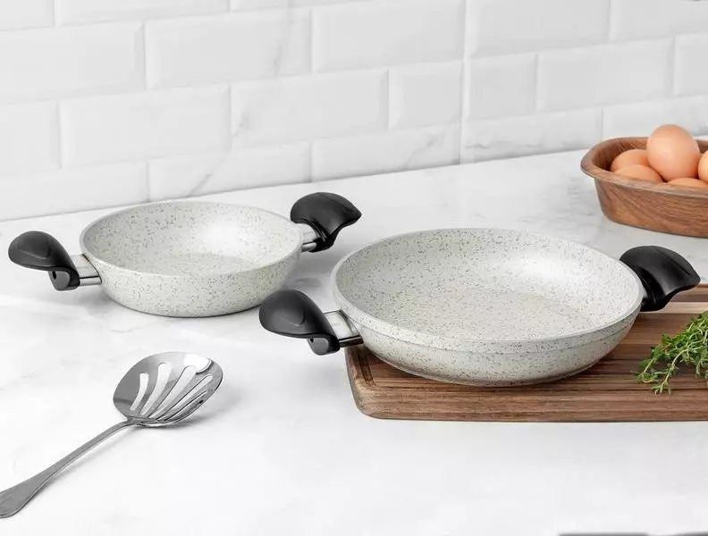 Gordes Granite Look Shallow Pan Set 2 Pieces