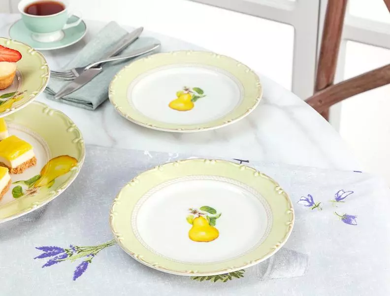 Pear 6 Pcs Cake Plate Set