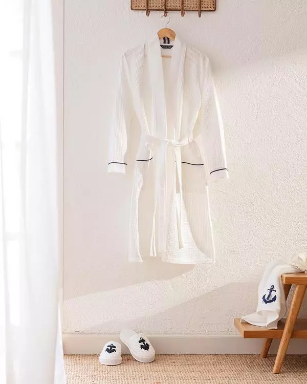 Marty Kimono Unisex Bathrobe/Slippers Set