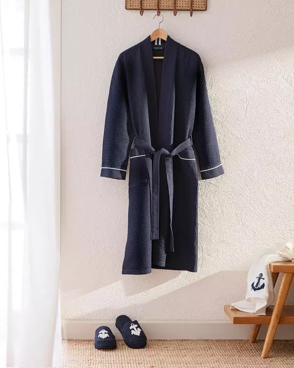 Marty Kimono Unisex Bathrobe/Slippers Set