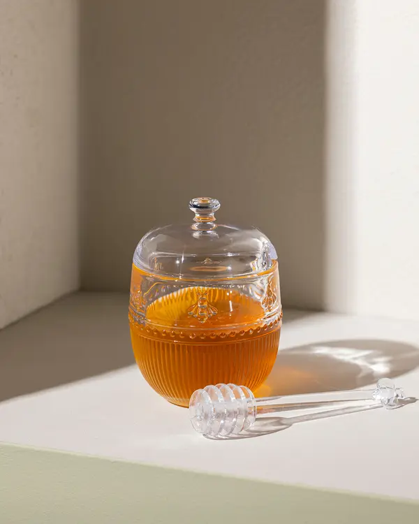 Abeille Glass Honey Jar With Dipper