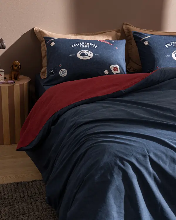 Ruben Double Size Duvet Cover Set - Ranforce Patterned