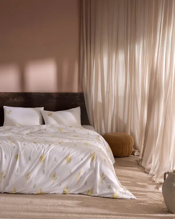 Yvette Single Size Duvet Cover Set - Ranforce Patterned