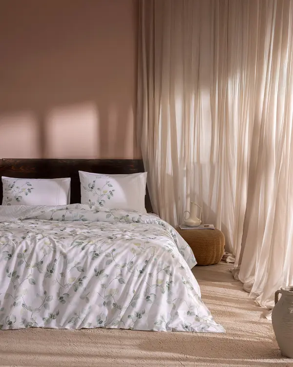 Rumily King Size Duvet Cover Set - Ranforce Patterned